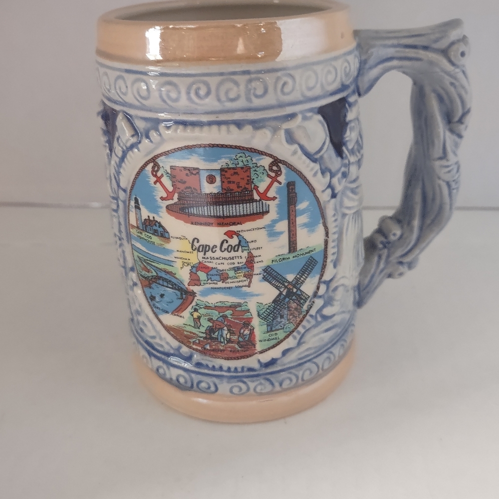 Cape Cod Massachusetts Ceramic Souvenir Beer Stein Mug Vintage